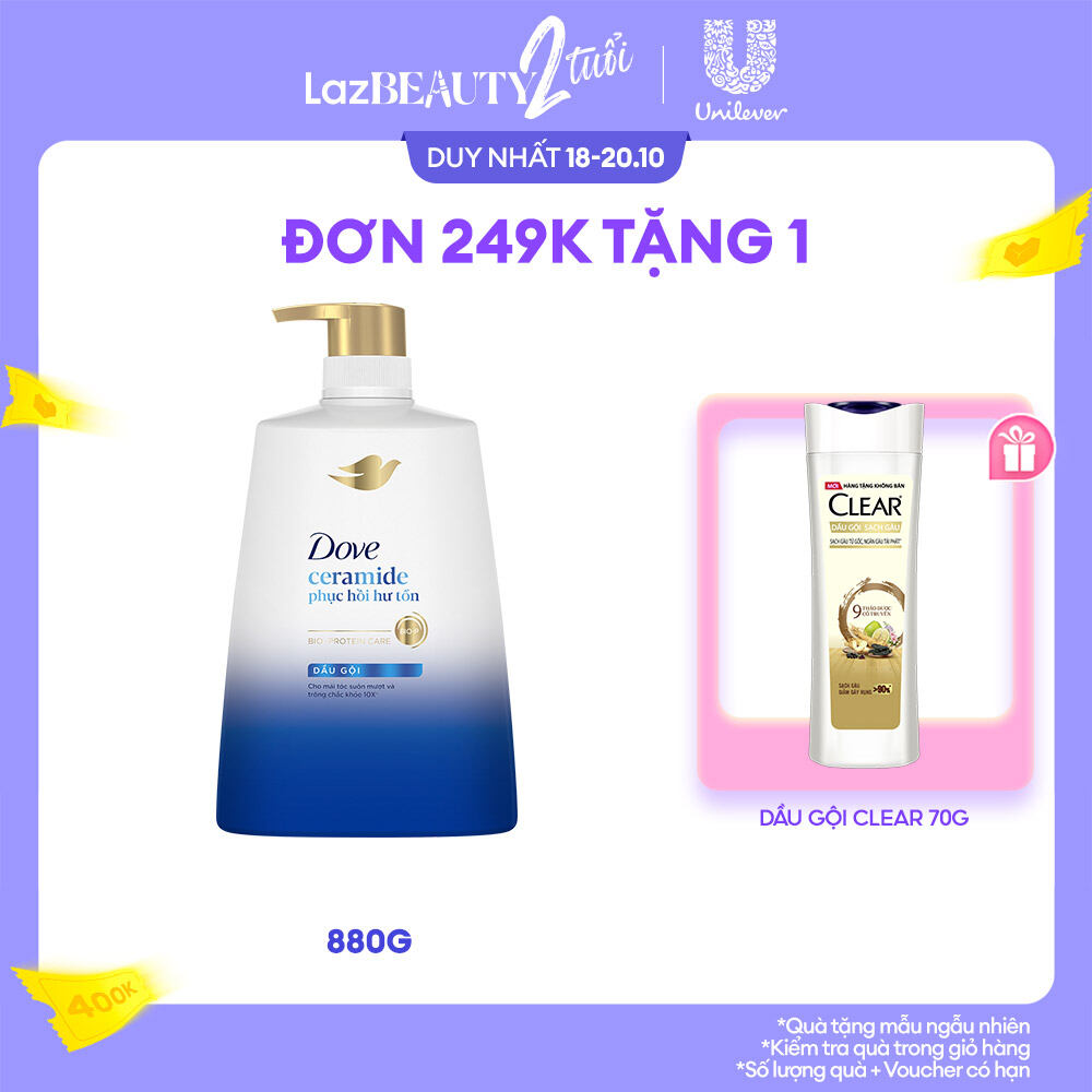 Dầu gội Dove Ceramide Phục hồi hư tổn 880g