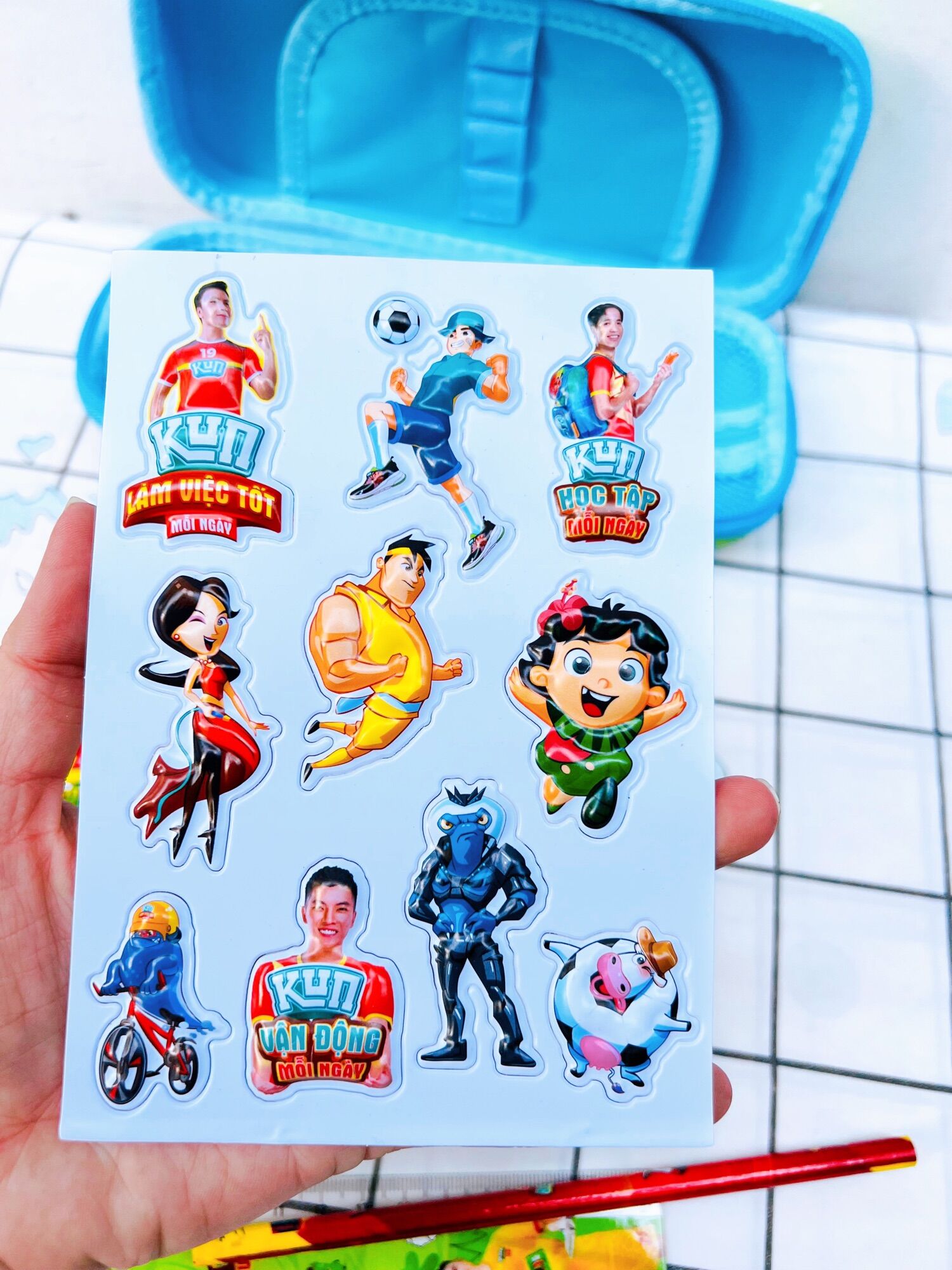 Bộ dụng cụ học tập 9 món cho bé_Hàng KM Sữa Kun