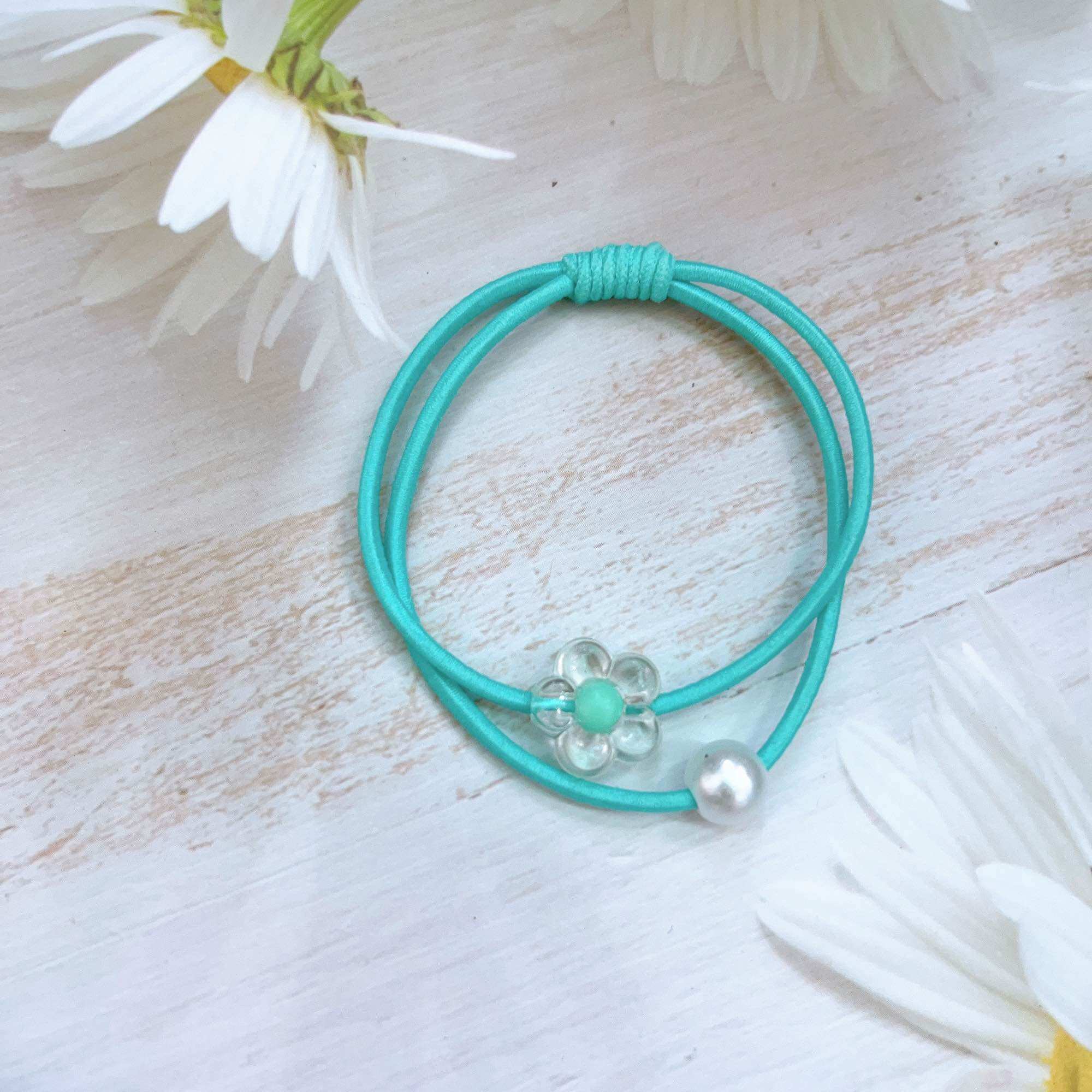 Set 100 dây cột tóc Hoa ngọc 2 mix đủ màu dễ thương Morish