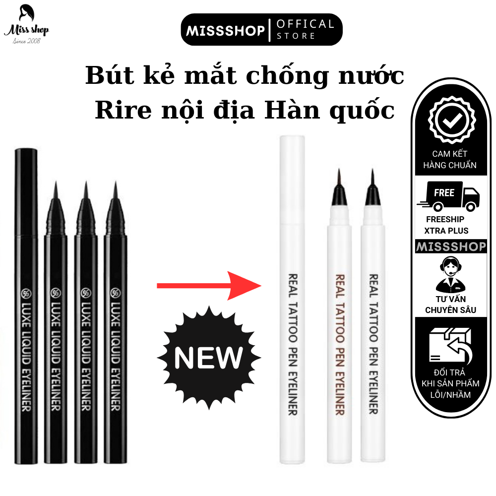 Bút kẻ mắt nước chống nước eyeliner rire hàn quốc