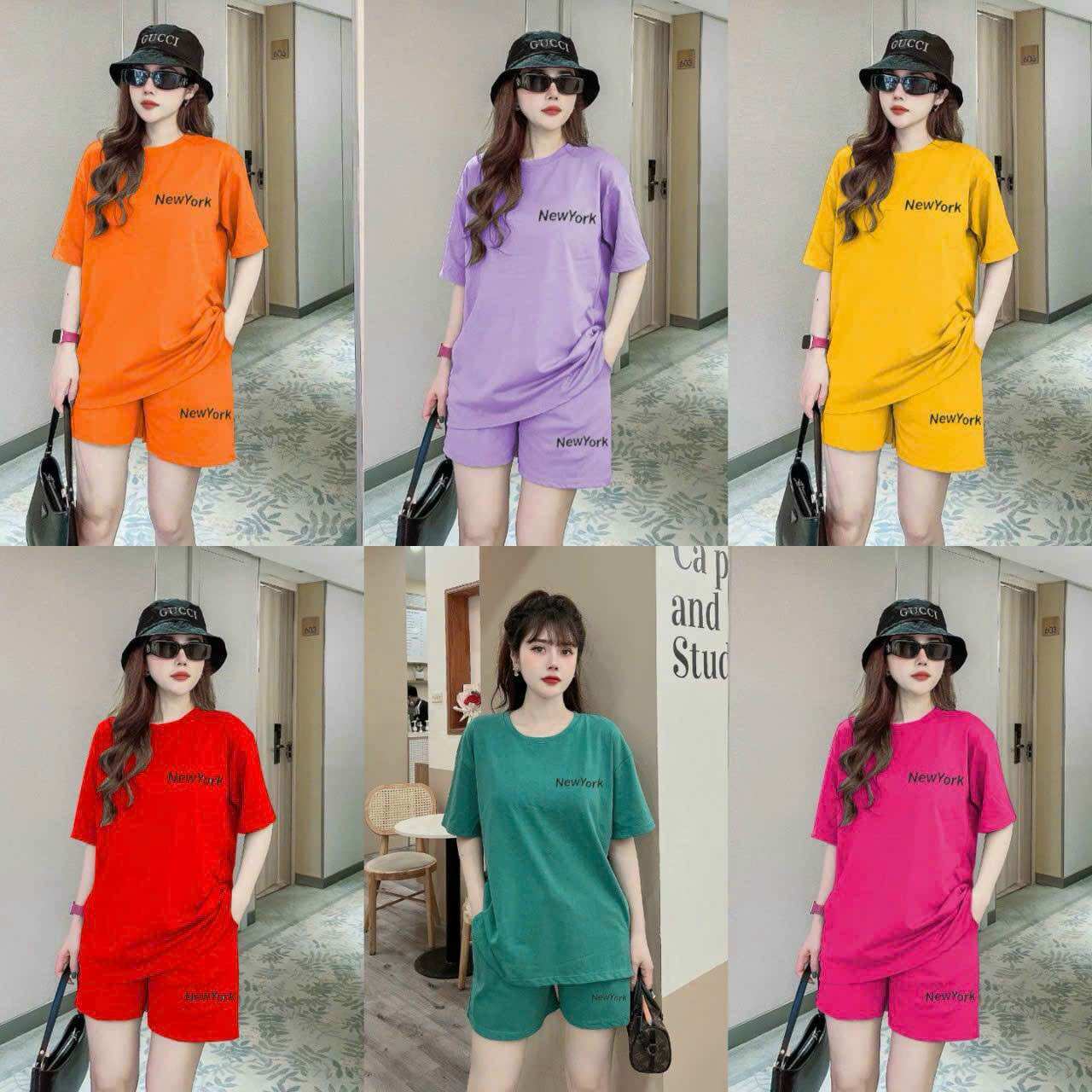 Sét short cotton thêu lo go cao cấp