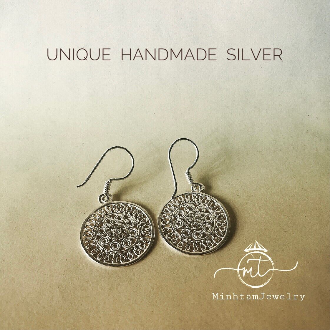 Long Silver Contemporary Dangle Hoop Earrings - In The Silverroom