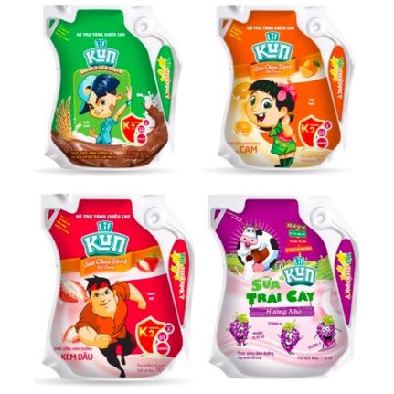 1 thùng sữa chua uống kun túi mix nhiều vị 110ml *24