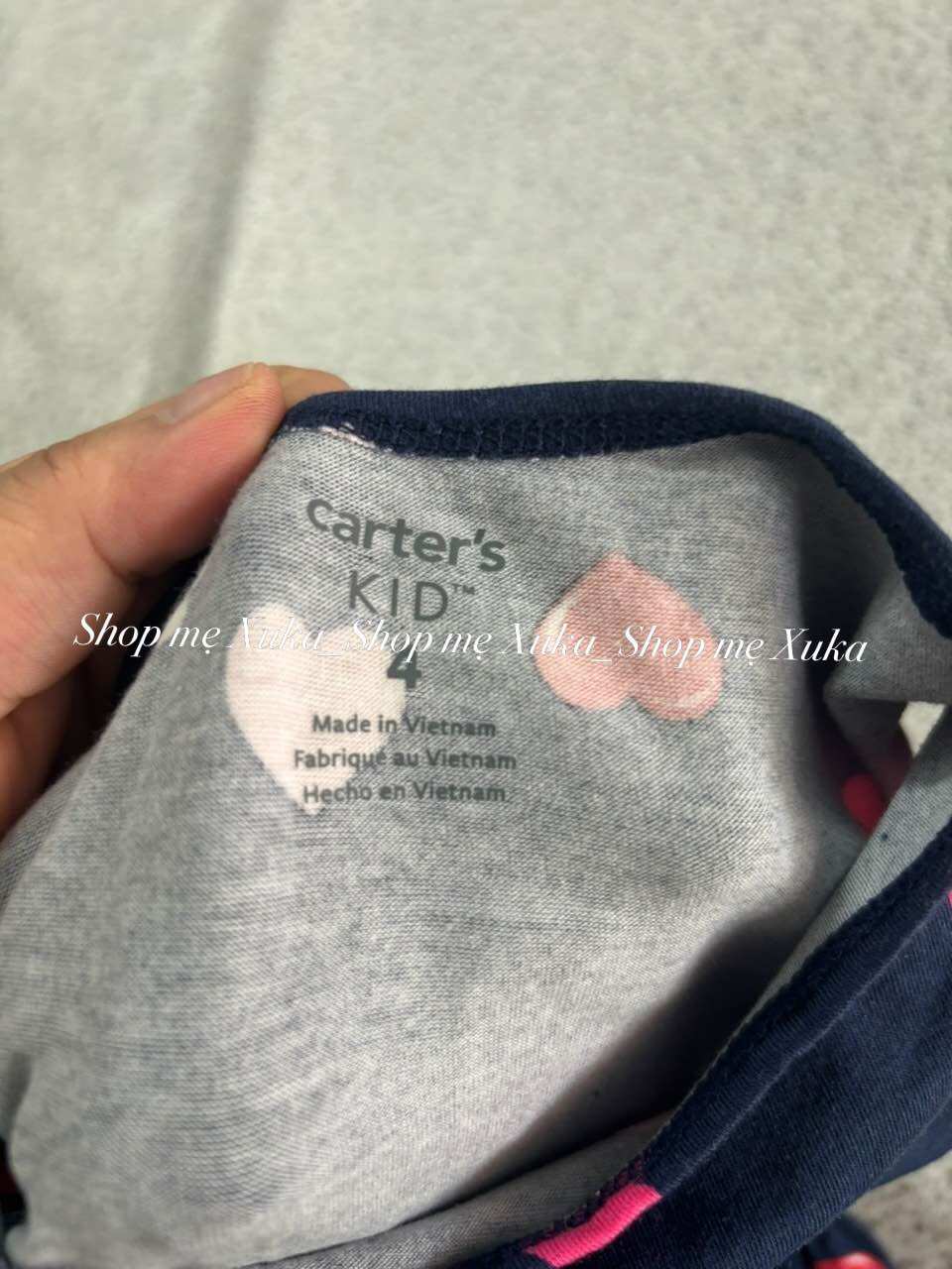 Váy thun bé gái xuất dư hình tim