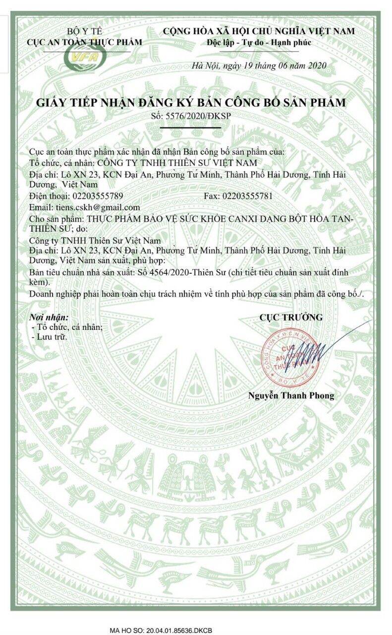 CANXI HỮU CƠ DẠNG BỘT HÒA TAN