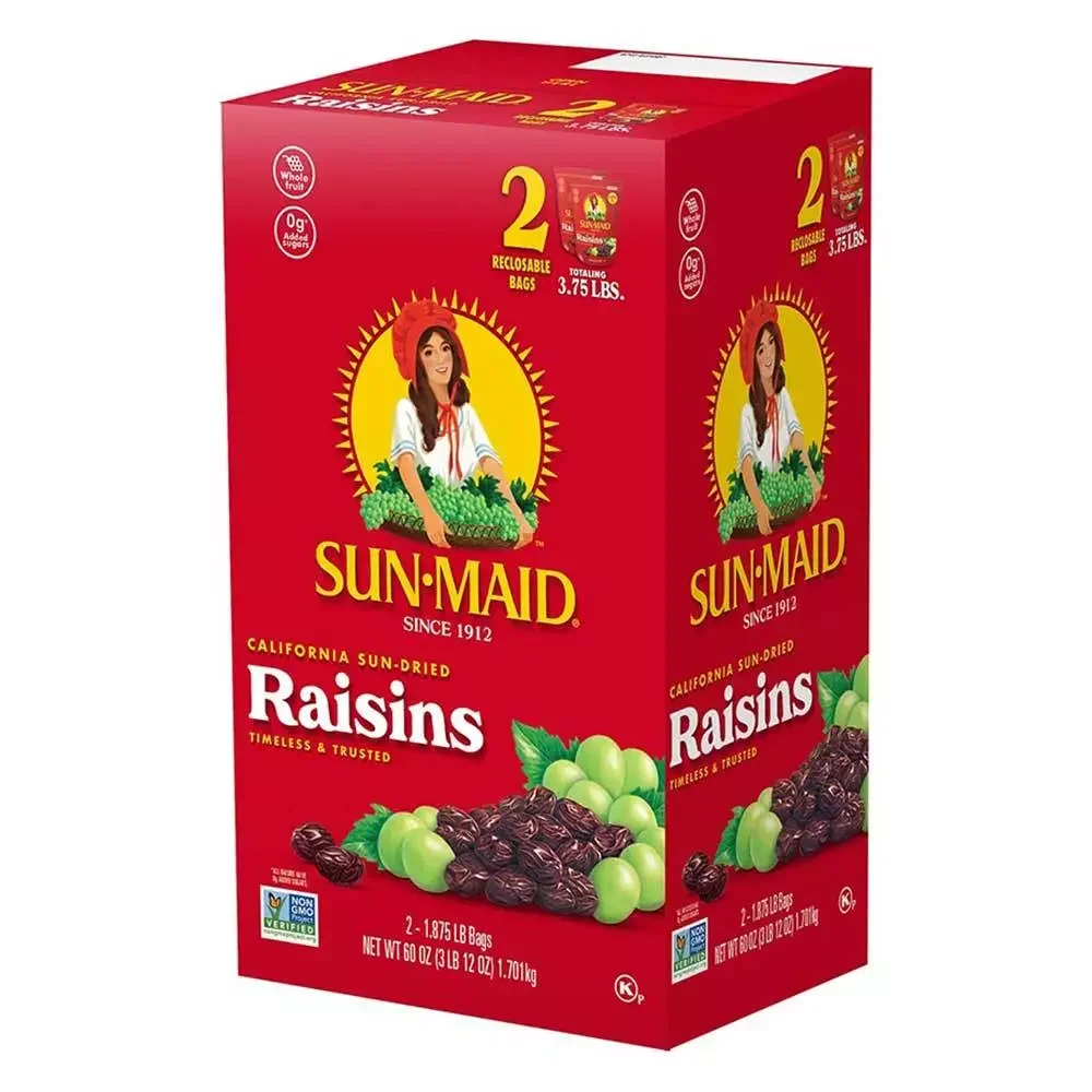 Nho khô khô tự nhiên hữu cơ Sun-maid Organic Raisins hộp 1.814gr của Mỹ