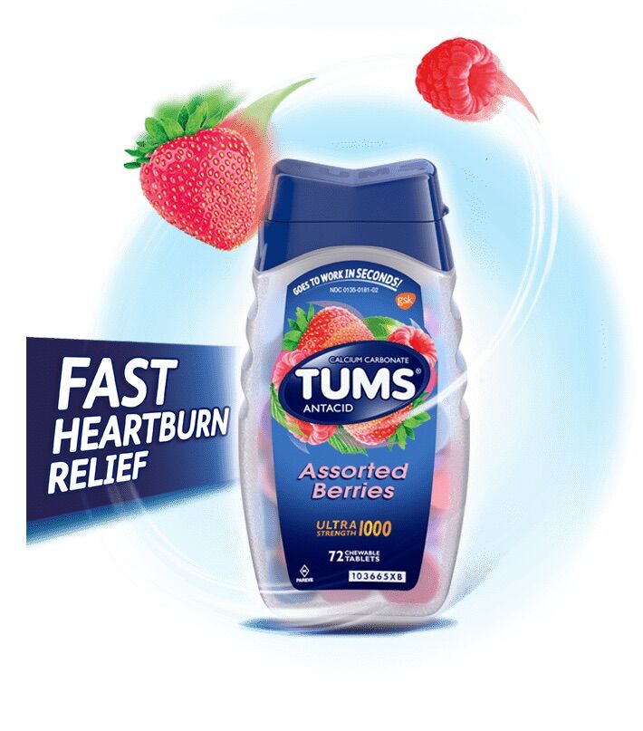 Viên ngậm giảm đầy hơi khó tiêu tums antacid assorted fruit 100v usa