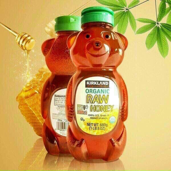 Mật ong hữu cơ Kirkland Organic HONEY BEARS chai 680gr của Brasil