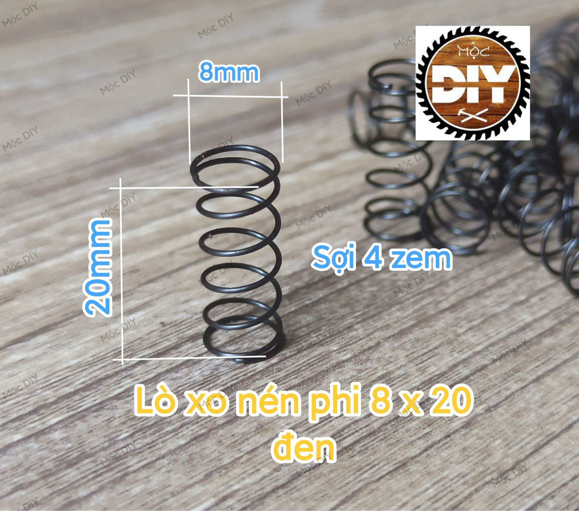 Lò xo nén phi 8, dài 20, sợi 4zem