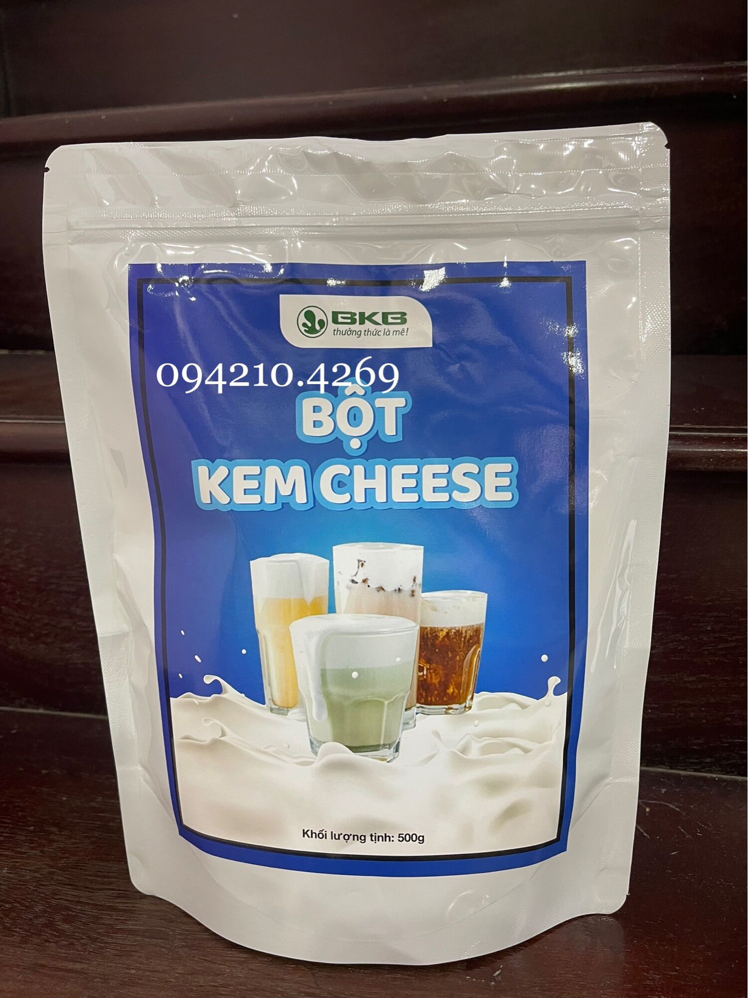 Bột kem cheese bkb gói 500g làm milkfoam phủ trà sữa/trà hoa quả