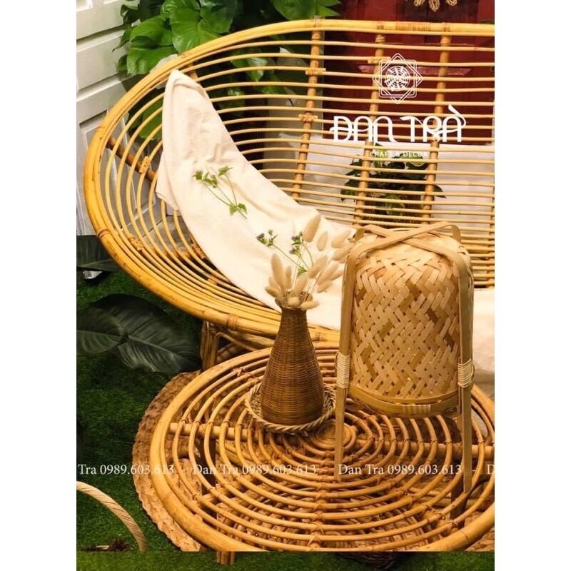 Đèn Tre 4 Chân - Đèn Ngủ Vintage ĐAN TRÀ - Decor Mây Tre Đan