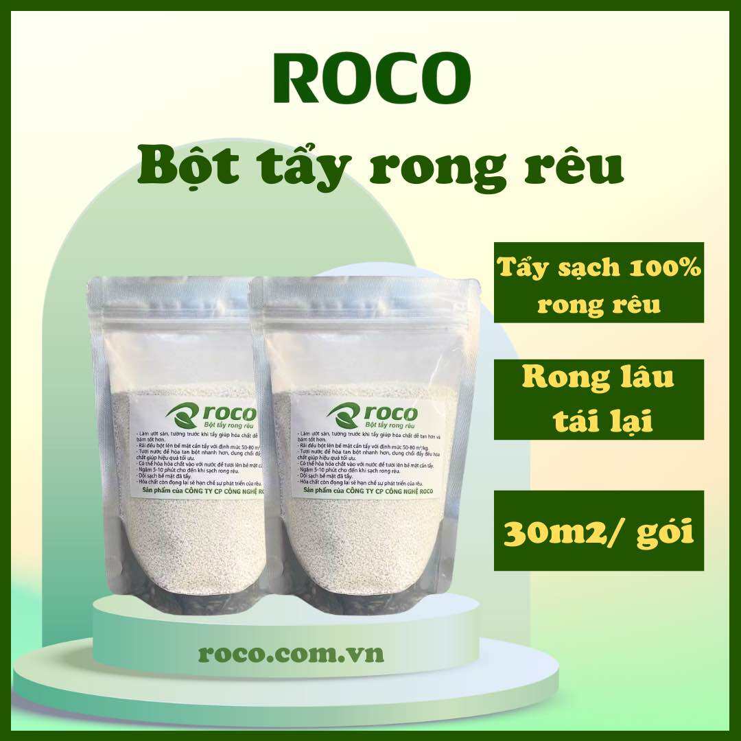 Bột tẩy rong rêu ROCO - Túi 500gr - Sạch ngay trong một lần xử lý [HOÀN TIỀN NẾU KHÔNG SẠCH]