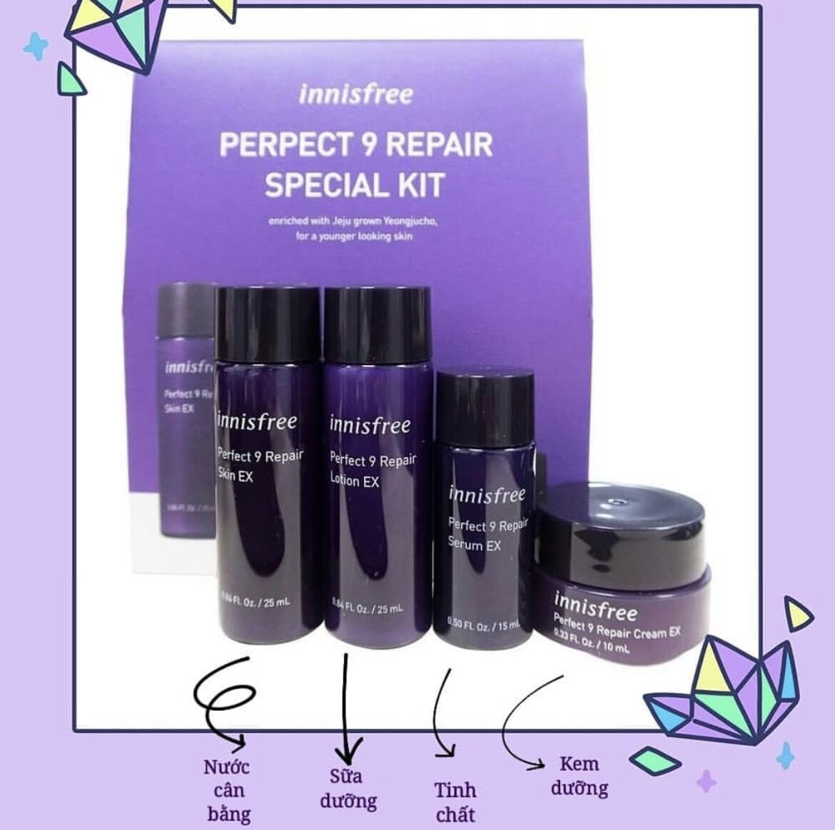 Kit Dưỡng Cao Cấp Chống Lão Hoá Innisfree Perpect 9 Repair Special Kit