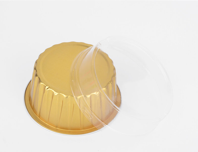 Disposable round Baking-Resistant Aluminum Foil Cup Cake Cup Caramel Pudding Cup High Temperature Resistant Tin Foil Cup Grilled Cheese with Lid