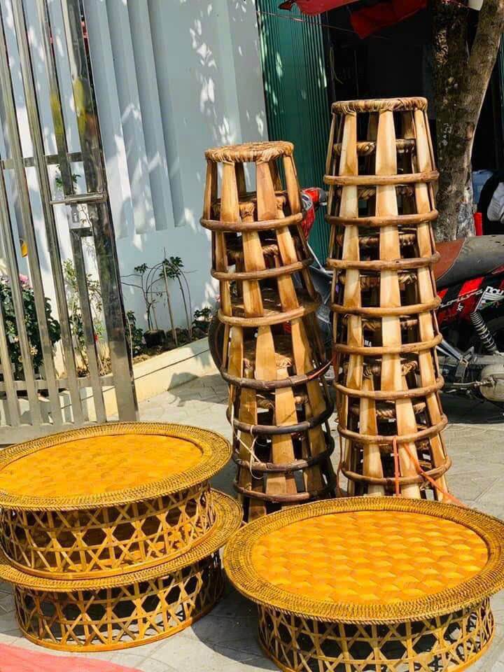 Ghế ngồi mây tre đan Điện Biên loại cao 30 cm