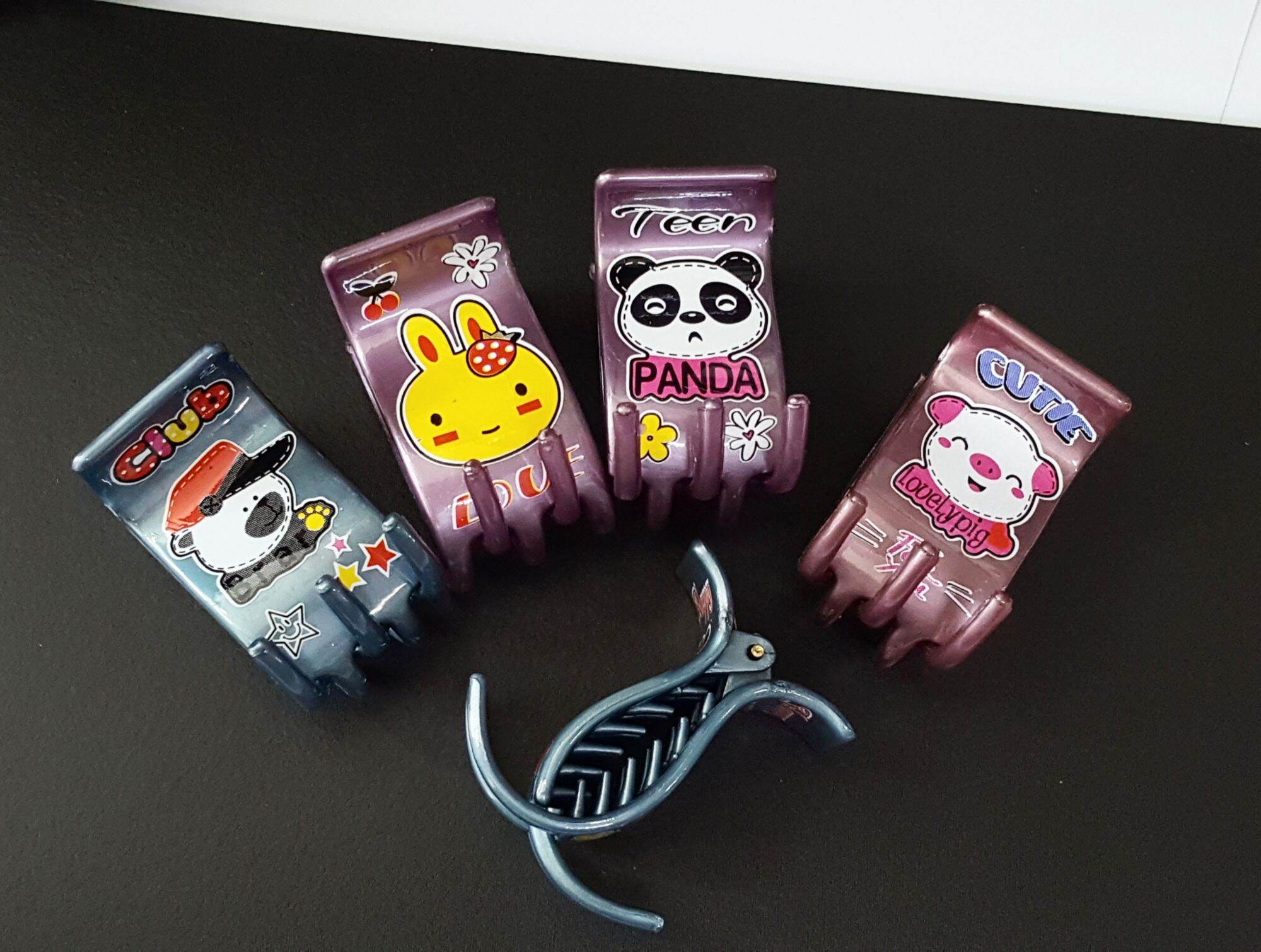 Combo 12 cây kẹp tóc càng cua 5 chân màu nhũ 02