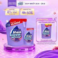 Combo Nước giặt xả MaxKleen Hương Nước Hoa Huyền Diệu: 1 Túi 3.8kg + 1 Túi 600g