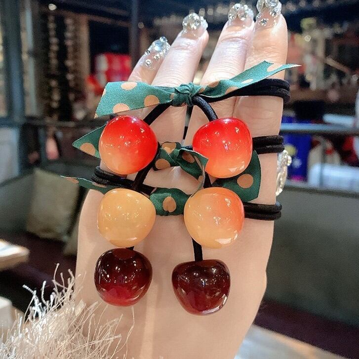 Dây cột tóc trái cherry xinh xắn (màu ngẫu nhiên)