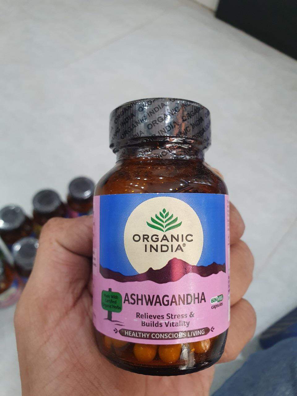 ASHWAGANDHA ORGANIC INDIA - Viên Uống Nhân Sâm Ấn 60v