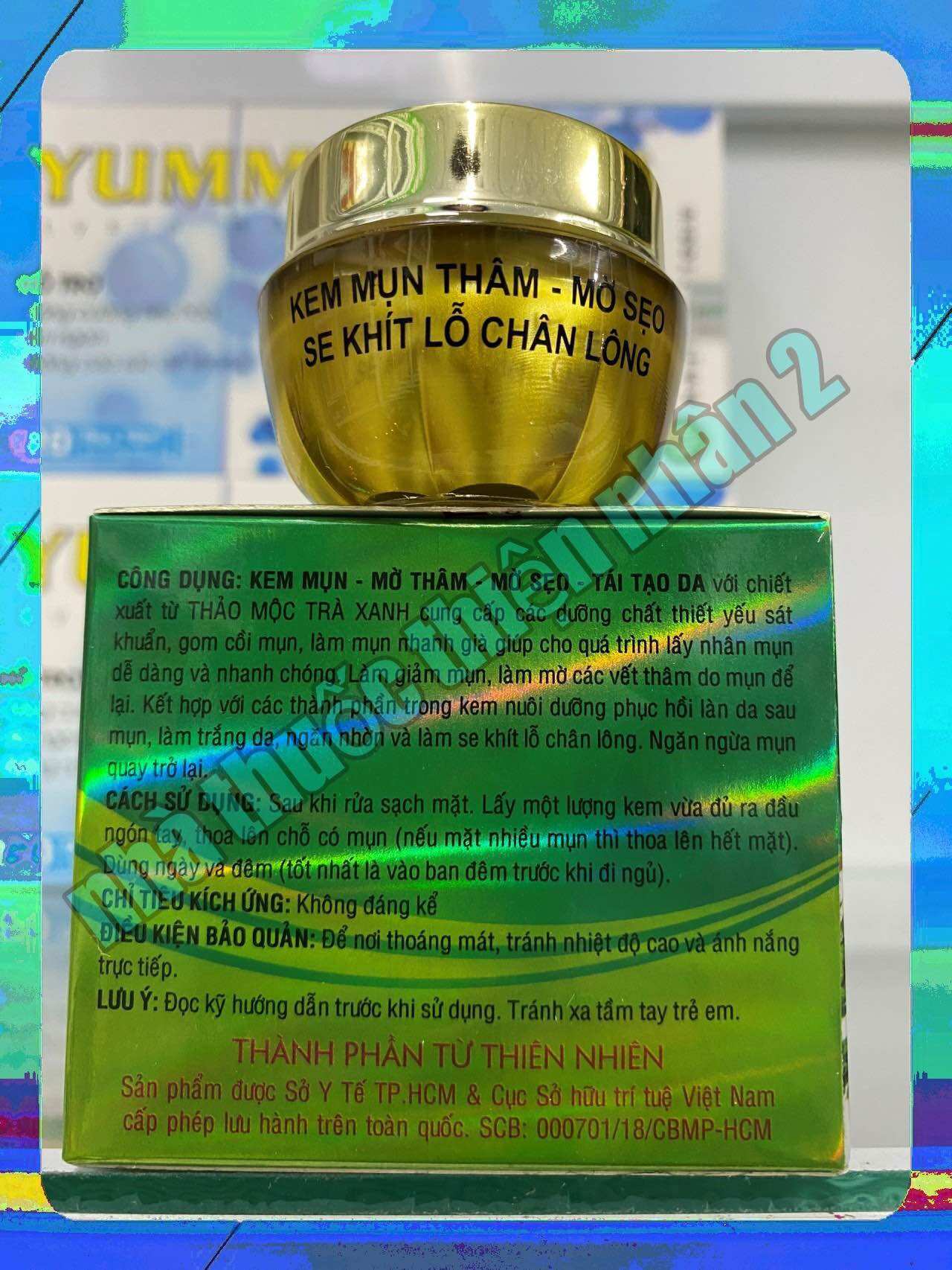 kem mụn, thâm mờ sẹo, pt bert thảo mộc trà xanh ( hộp 10g, 15g, 20g, 25g )