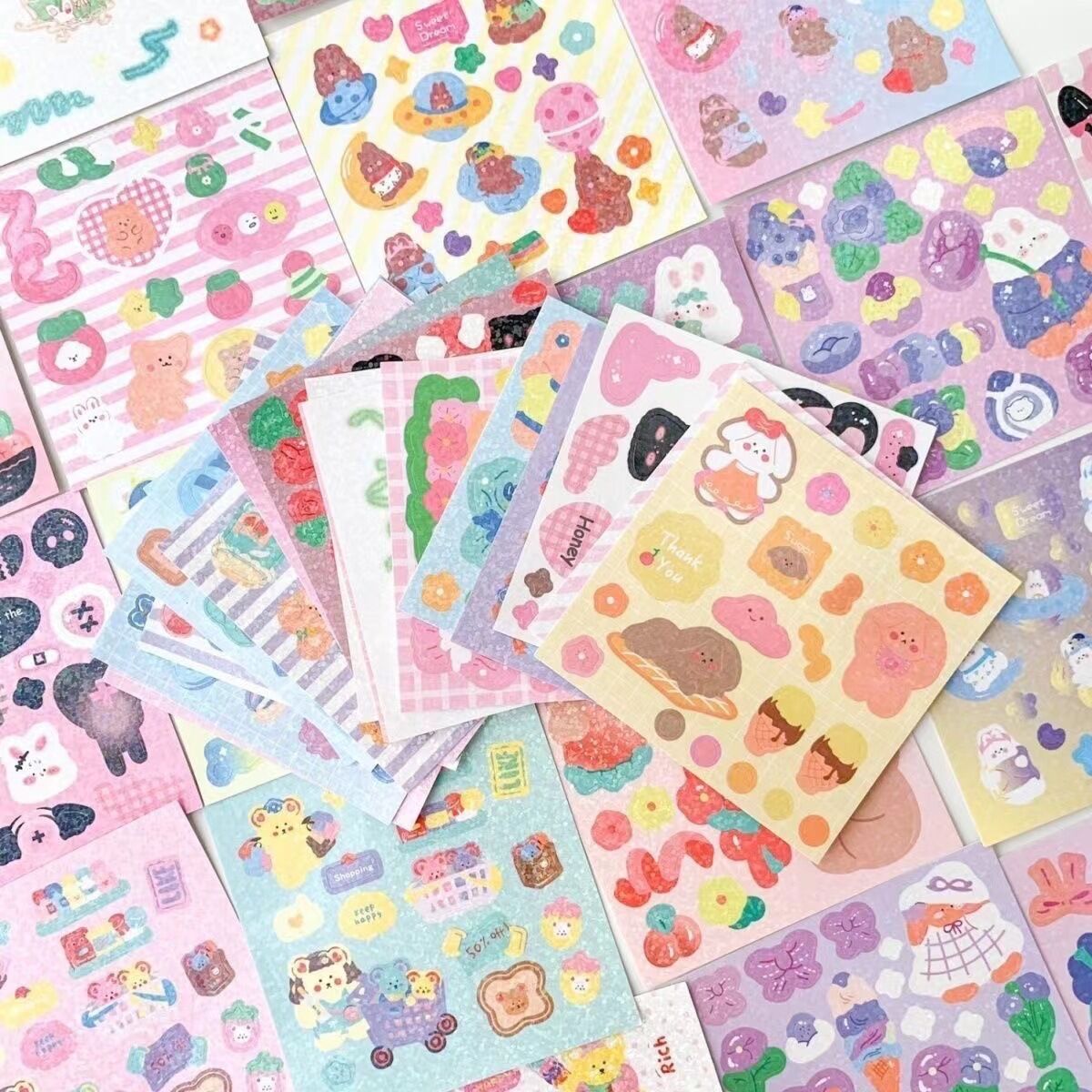 Hộp 100 tấm sticker hình dán 6x6cm
