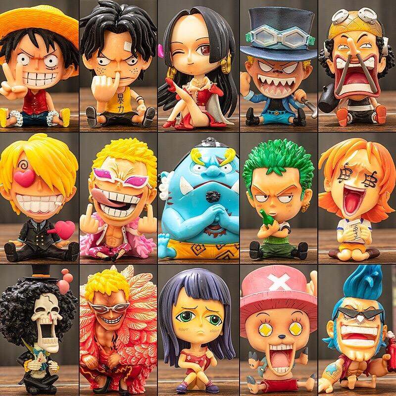 Mô hình One Piece ChiBi (Nobox) Luffy Zoro Sanjin ACE Sabo Nami Robin Choper Usopp Brook Franky Jinbei Boa Hancok Doflamingo Kuma Mihawk Râu đen cao 8-10cm