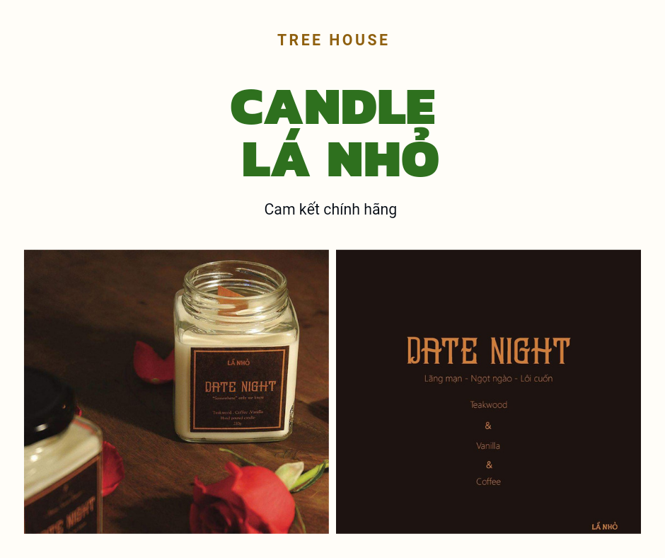 Nến thơm tinh dầu date night lá nhỏ