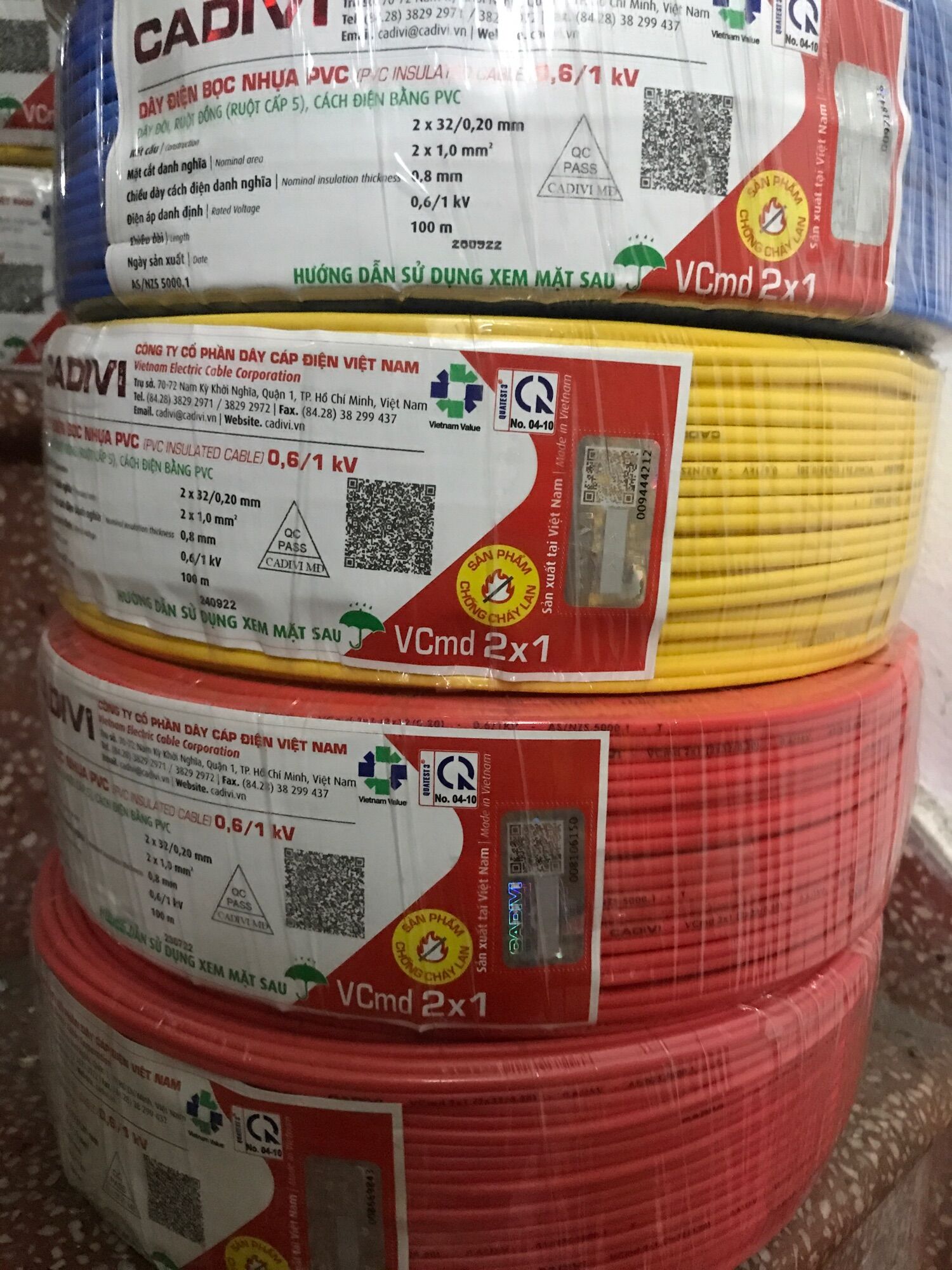100 mét dây điện cadivi đôi 2x1.0