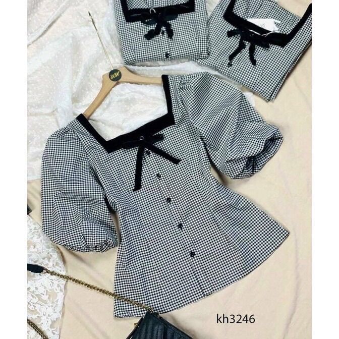 (Shop Táo Đỏ Bigsize 50kg đến 90kg) SET ÁO CARO + CHÂN VÁY XẾP LI