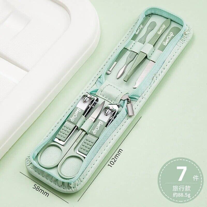 7 piece Nail công cụ Nail Clipper Nail Clipper dây kéo Set xách tay Nail Clipper Bộ trang trí Nail sets Đối với trang chủ sử dụng
