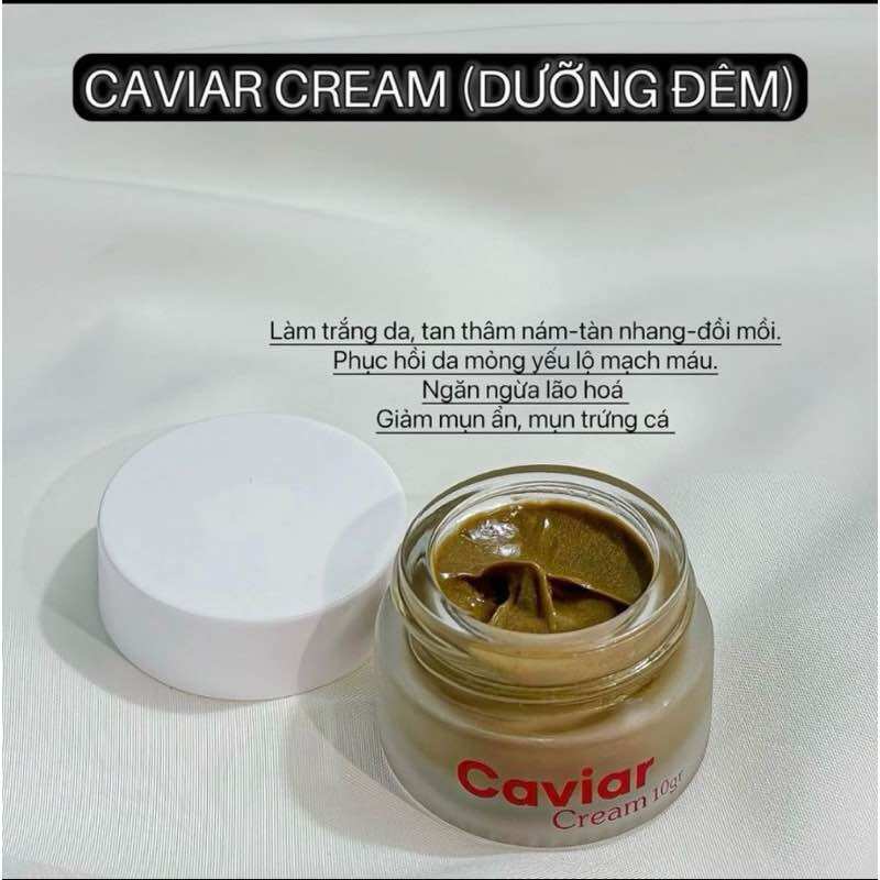 Kem đêm Caviar Cream trứng cá tầm đen- dưỡng trắng da, mờ thâm, nám, sạm, tàn nhang đốm nâu. Caviar đêm chuyên dành cho chị em phụ nữ - Women