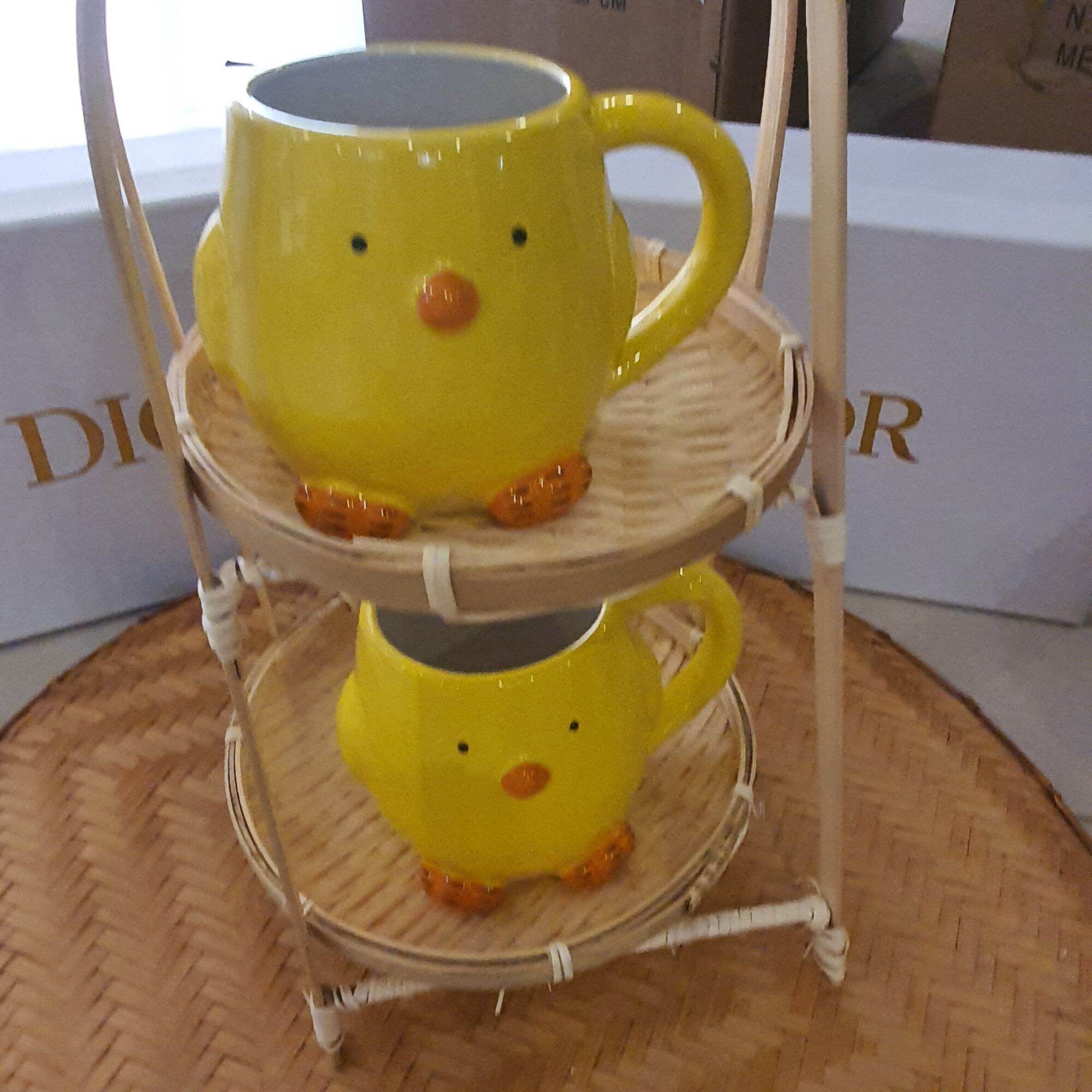 Ly gốm sứ Williams Sonoma 4" Figural Baby Chick Easter Mug Cup Yellow 16 oz.