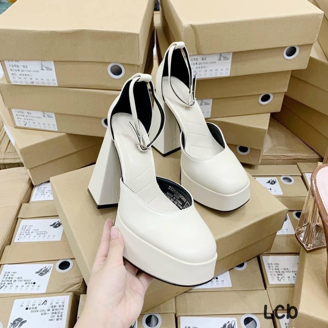 [Hàng sẵn] Giày cao gót Zara cao 12cm full box ( màu trắng)