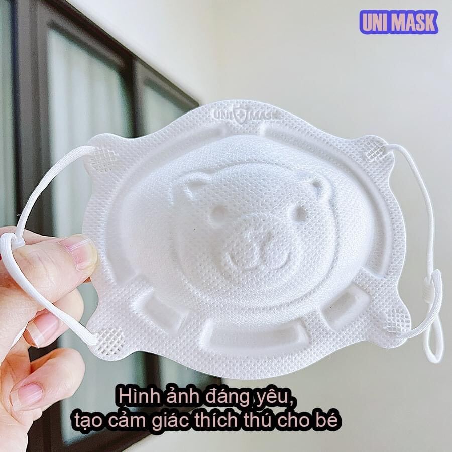 Khẩu trang Gấu 3D UniMask ( set 3 cái)