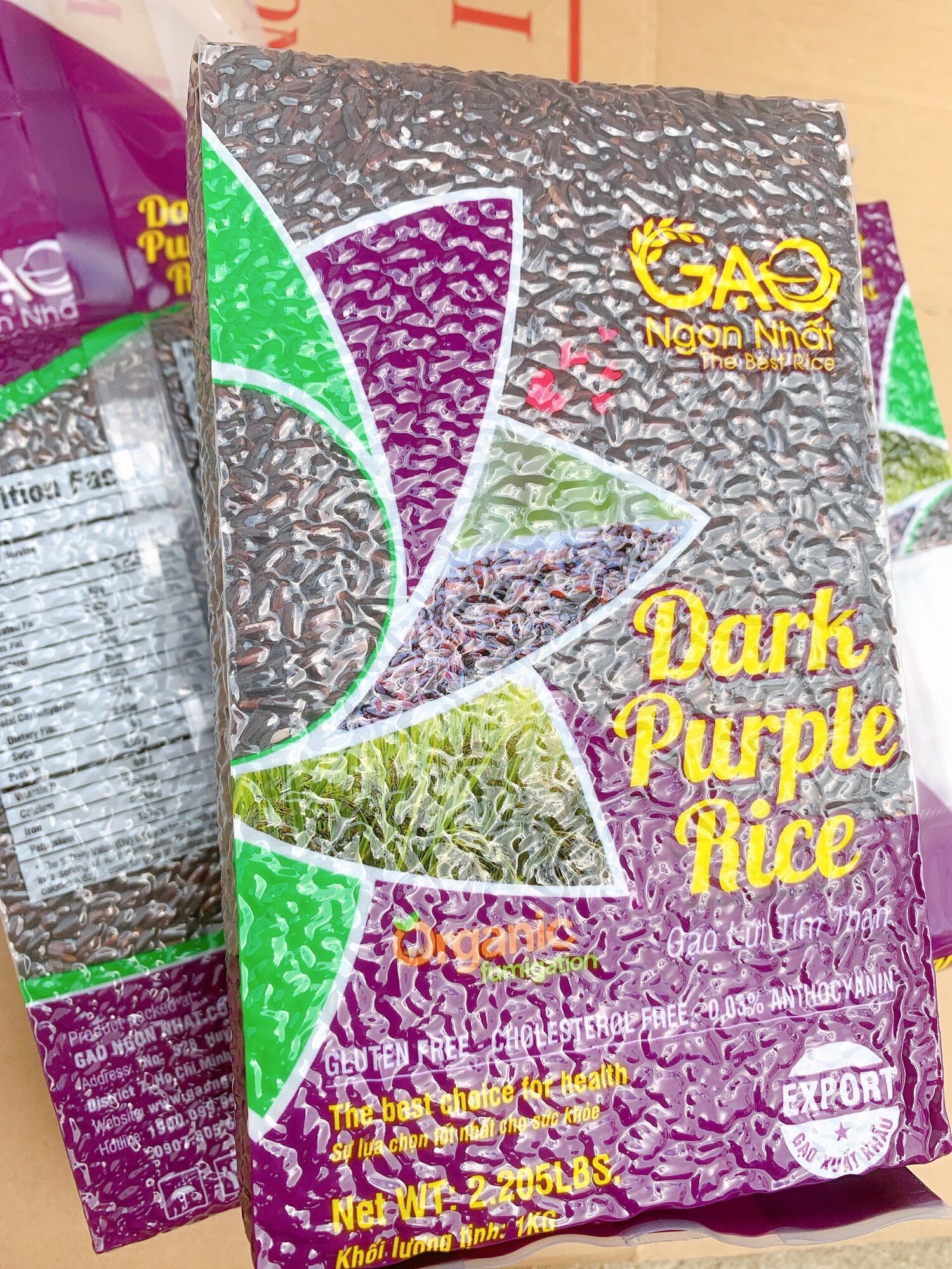 1kg Gạo lứt tím than dẻo thơm đặc sản Sóc Trăng dành cho người ăn kiêng, giảm cân, tiểu đường