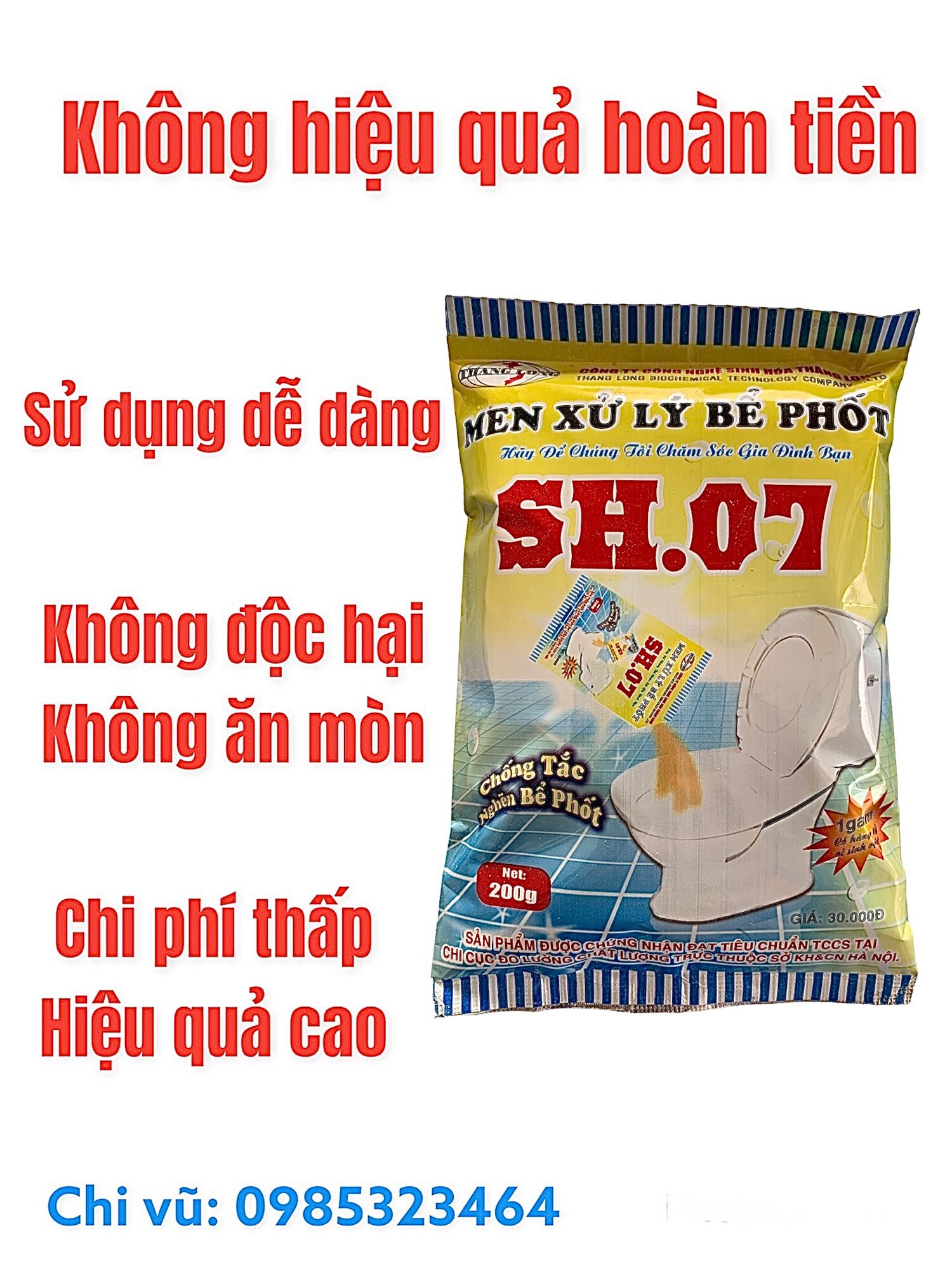 Men xử lý bể phốt siêu hiệu quả chính hãng công ty sh07