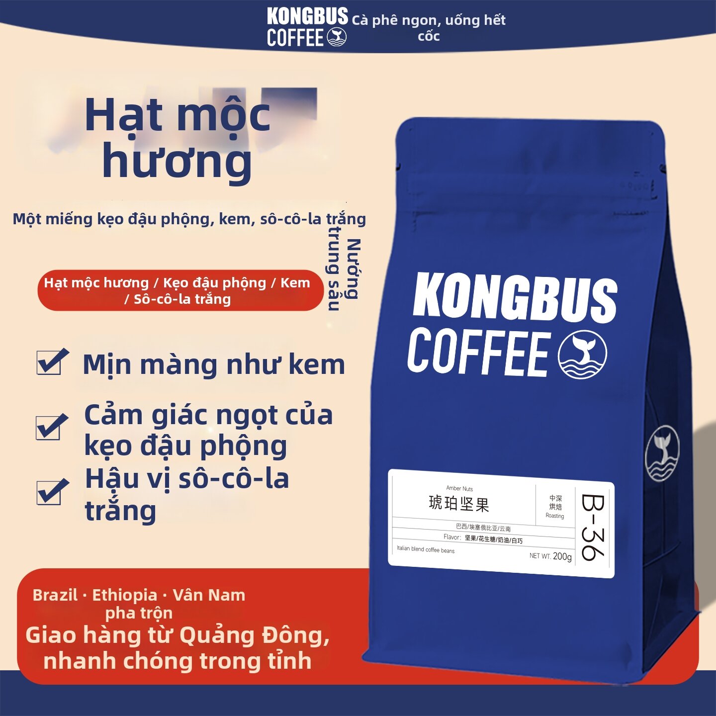 Cà Phê Espresso Đặc Sản Rang Vừa Bột hoặc Hạt 200g