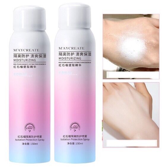 Xịt chống nắng MayCreate nâng tone,chống nước 150ML