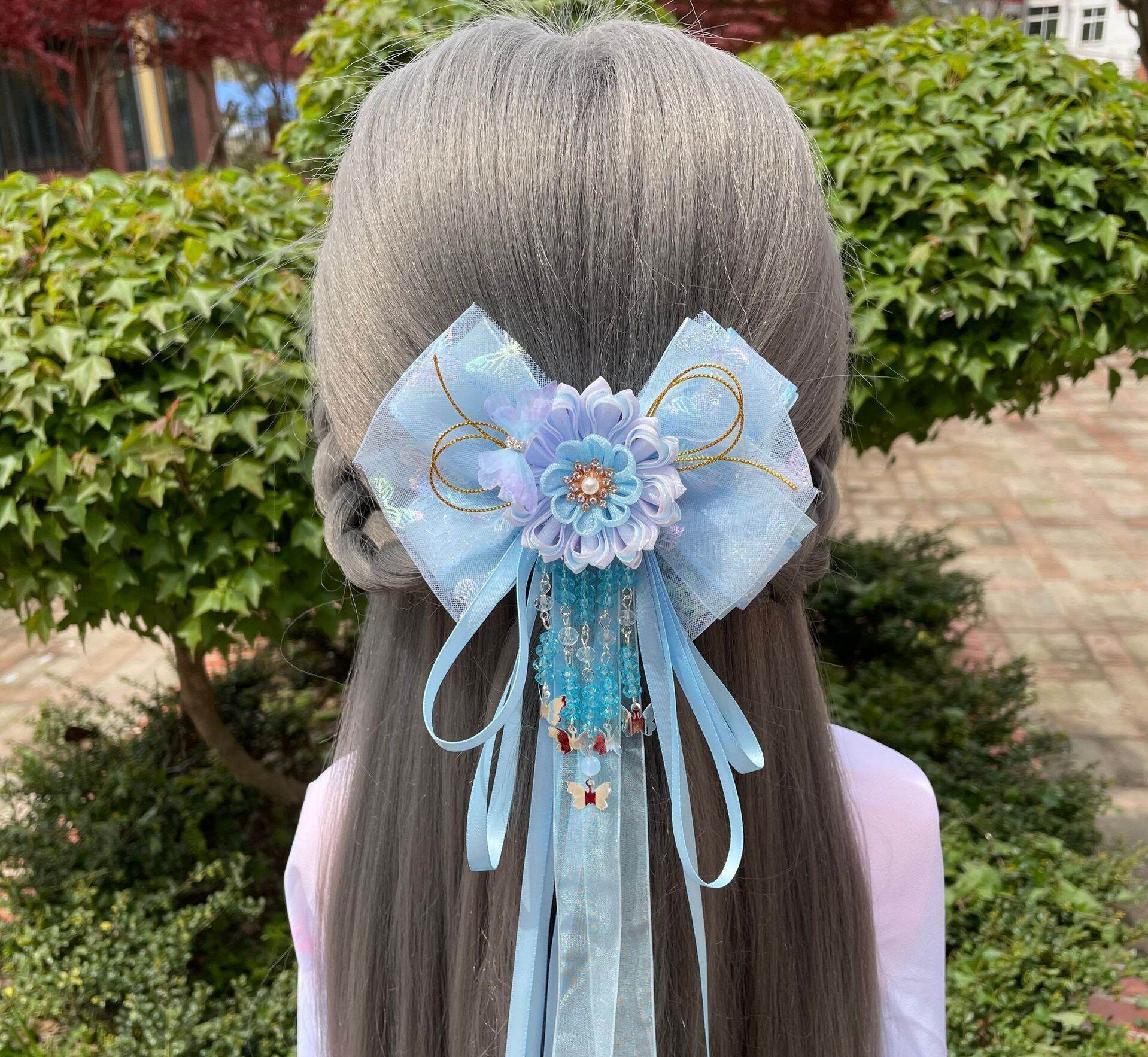 kẹp tóc nơ phong cách cổ trang, hanfu  tiểu thư 19