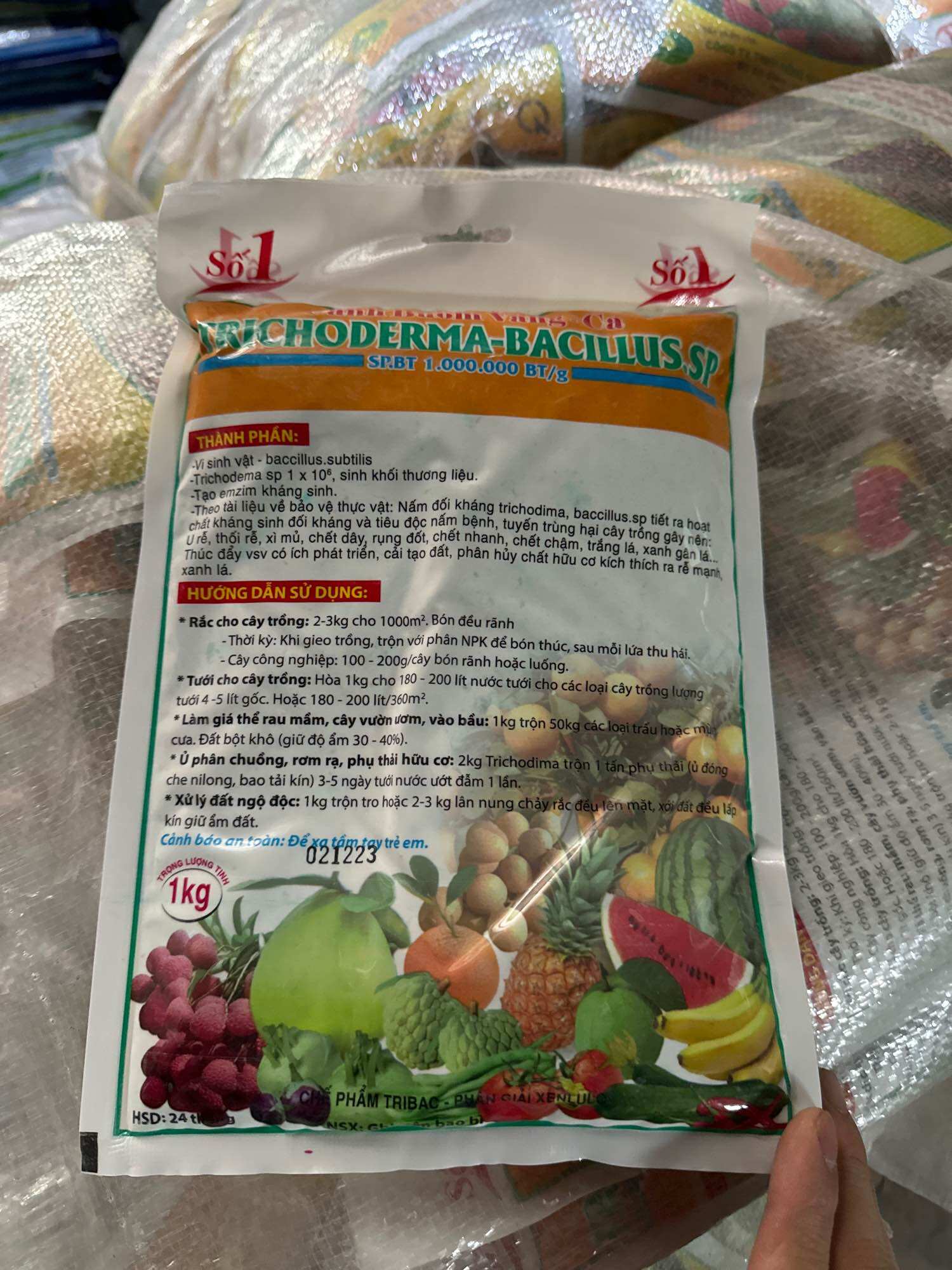 Nấm đối kháng Trichoderma-Bacillus - Gói 1kg