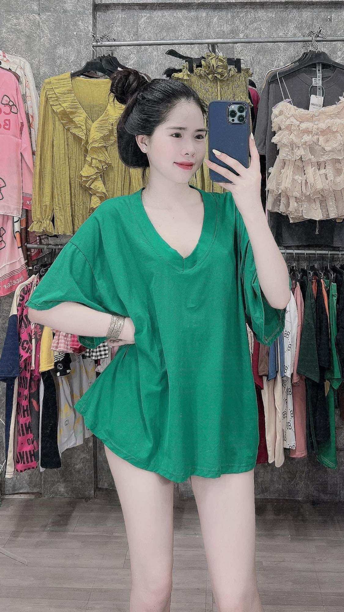 Áo thun cotton su cổ tim - Su tim