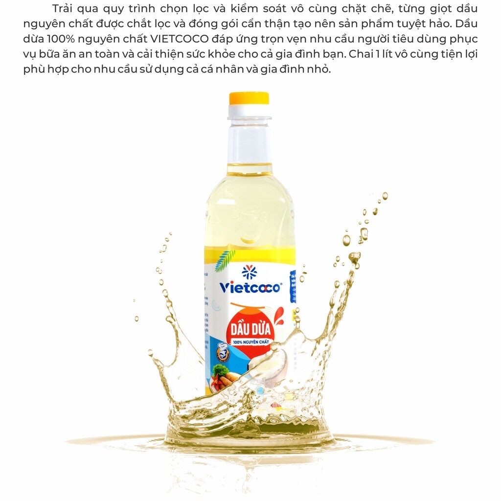 Dầu ăn dừa vietcoco 1l