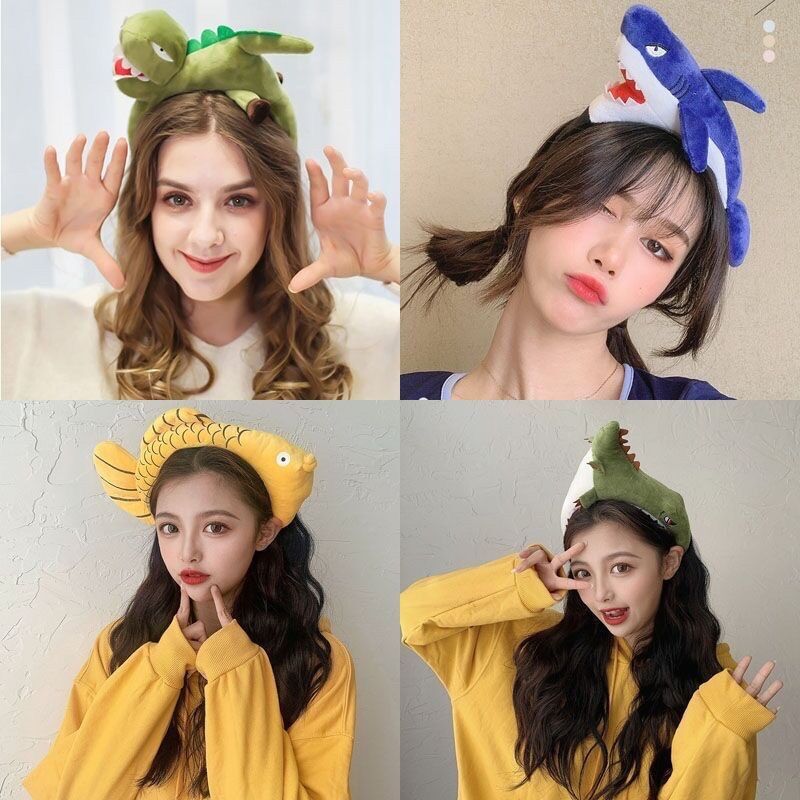 Băng đô cặp tóc bờm tóc hình thú hình cá mập , khủng long, cá chép siêu hót