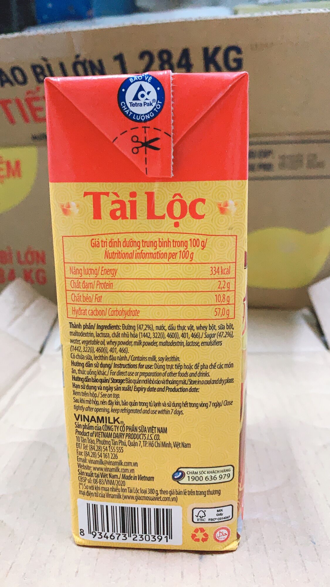 [Date 12.2023] Sữa đặc Vinamilk Tài Lộc 1.284kg ( hộp giấy)