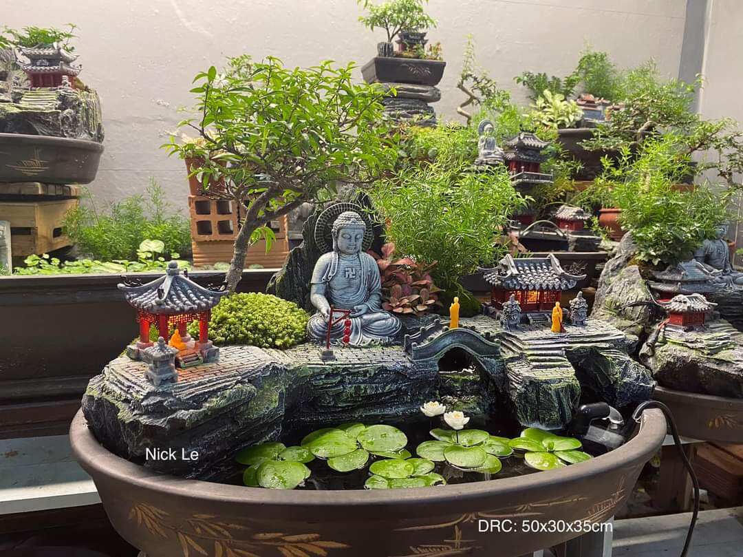 khay tiểu cảnh ovan nâu cafe