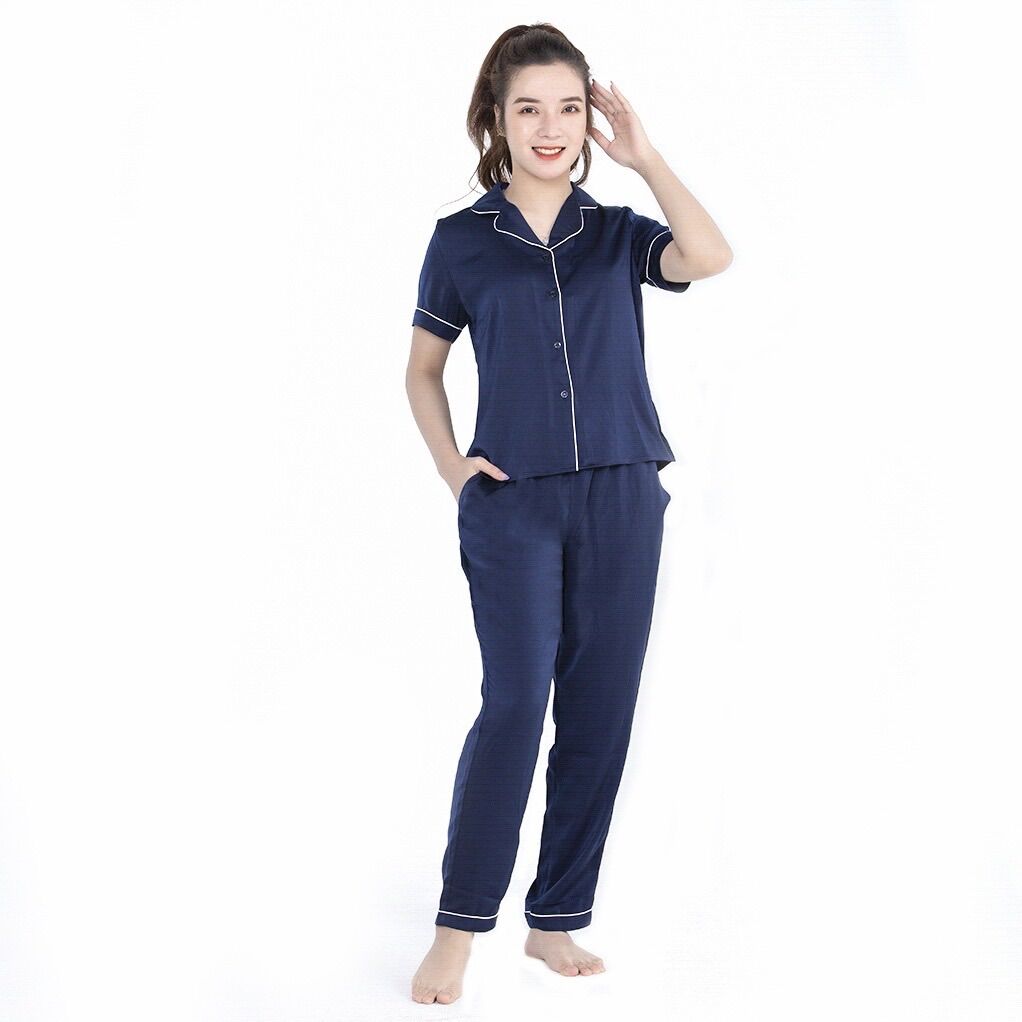 Bộ pyzama lụa ngọc trai