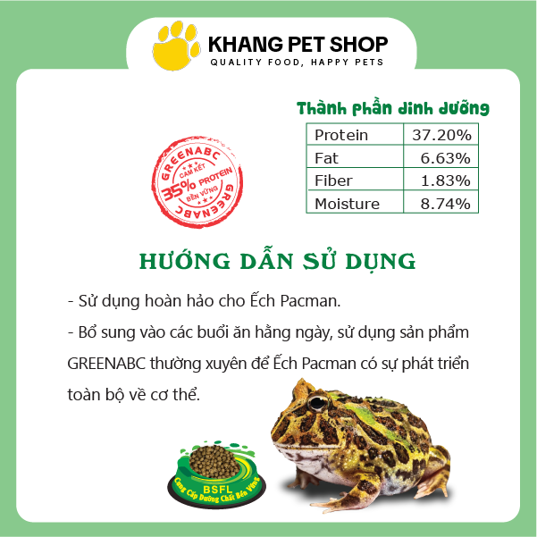 Thức ăn ẾCH PACMAN - Pacman Frog
