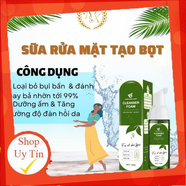 Sữa Rửa Mặt Thảo Mộc Xanh Bản Mini 70ml (5 lọ)