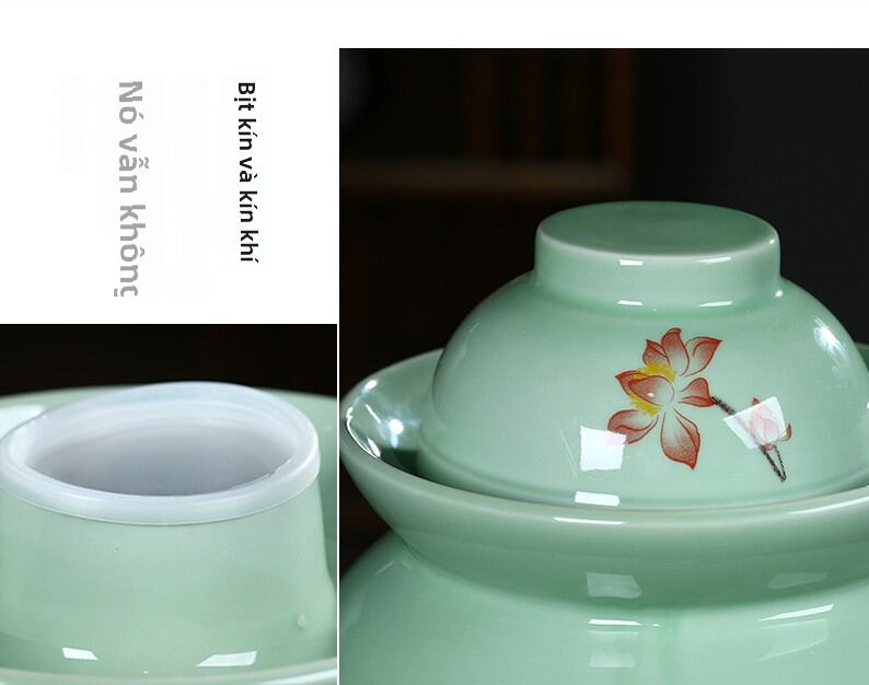 Pickles Earthen Jar Ceramic Jingdezhen Thickened Earthenware Sealed Jar Sichuan Pickles Pickled Cabbage Small Pickles Earthen Jar Household