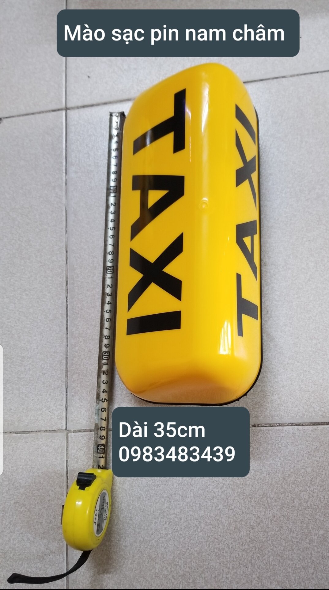 Mào taxi sạc pin nam châm 35cm